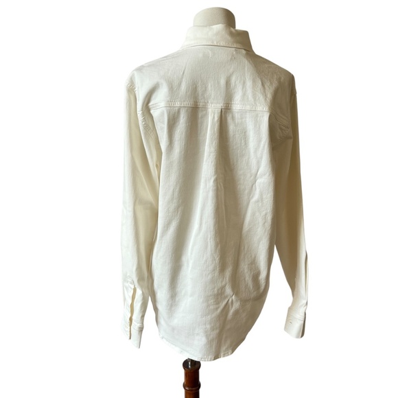 GOOD AMERICAN SHIRT NWT S CLOUD WHITE IVORY WESTERN CASUAL MINIMALIST CLASSIC - Picture 5 of 12